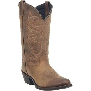 Laredo Womens Tan Distressed Leather Western Cowboy Boots 51084 Size 9.5